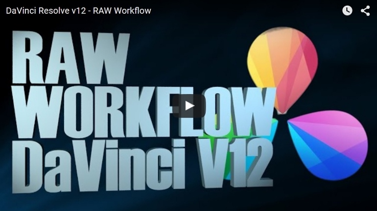 RAW WORKFLOW tutorial DAVINCI RESOLVE 12