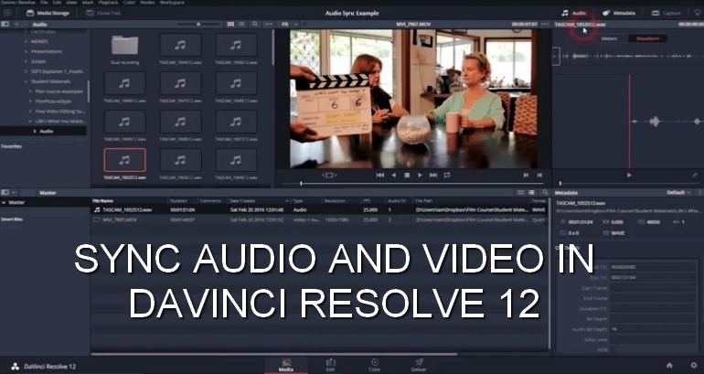SYNC AUDIO AND VIDEO in DAVINCI RESOLVE 12