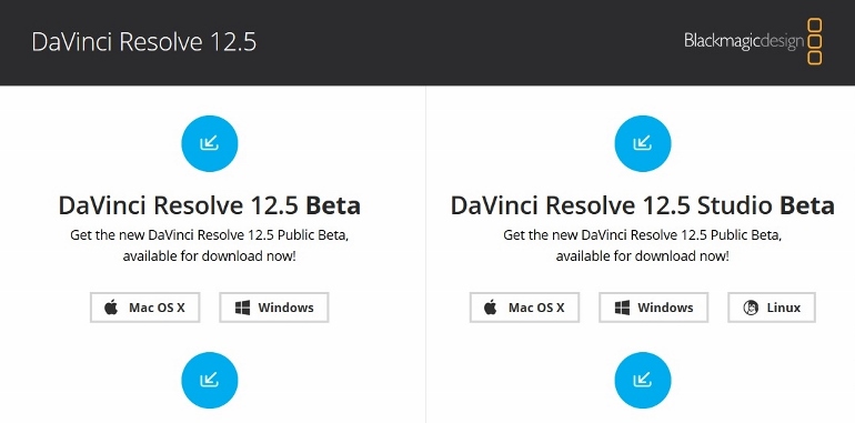 BETA TELECHARGEMENT DAVINCI RESOLVE 12.5