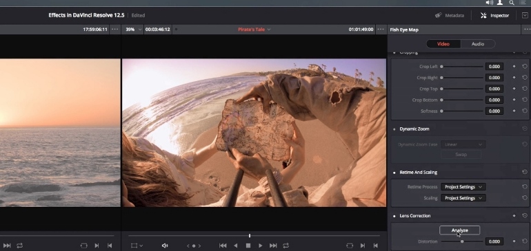 LENS DISTORTION DAVINCI RESOLVE 12.5