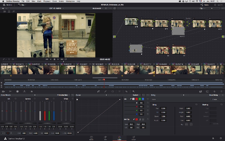 J'ai embrassé un flic, un clip de Renaud étalonné sous DAVINCI RESOLVE 12