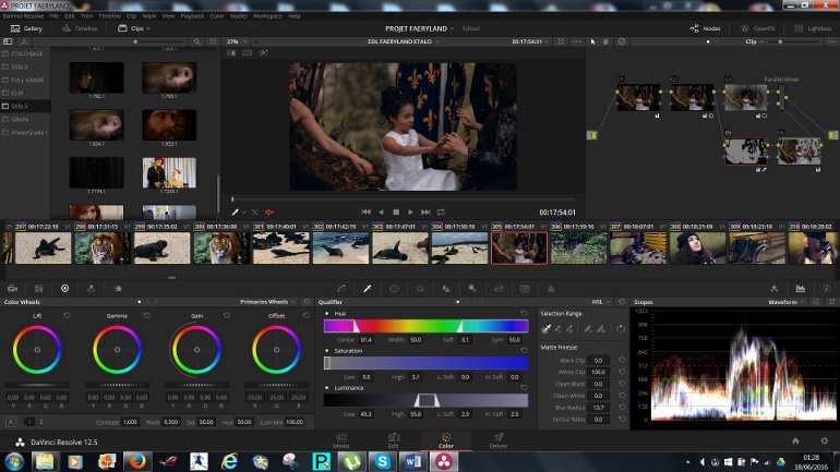 DAVINCI RESOLVE 12 etalonnage de Faeryland