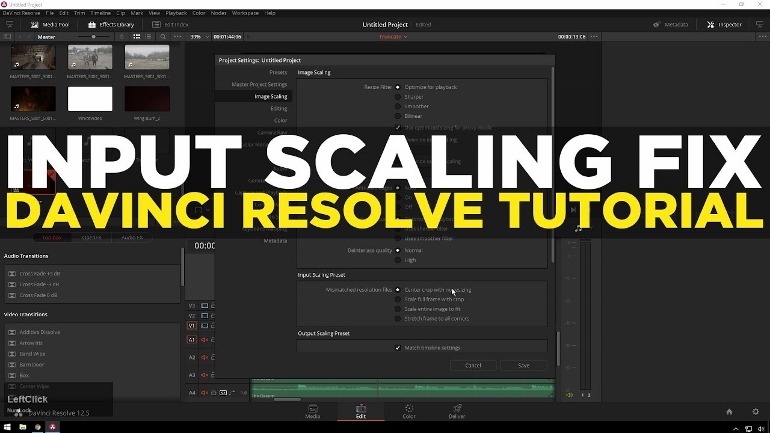 Tutorial input scaling problem dans DAVINCI RESOLVE 12.5