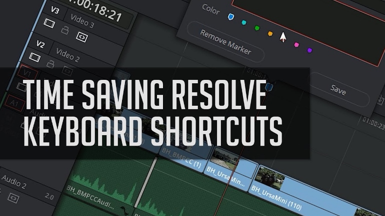 RACCOURCIS CLAVIER POUR MONTER DANS DAVINCI RESOLVE 14