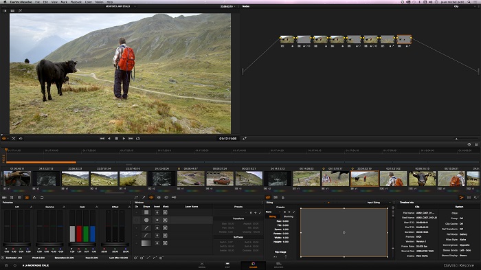 A LA MONTAGNE ETALONNAGE DAVINCI RESOLVE 11
