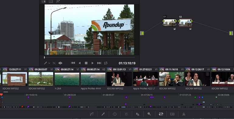 LE ROUNDUP FACE A SES JUSGES etalonnage DAVINCI RESOLVE